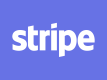 stripe logo white on blue