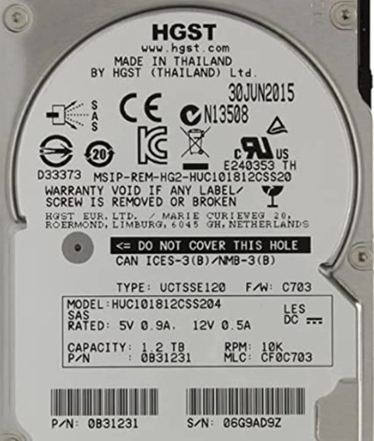 hgst ultrastar c10k1800 2